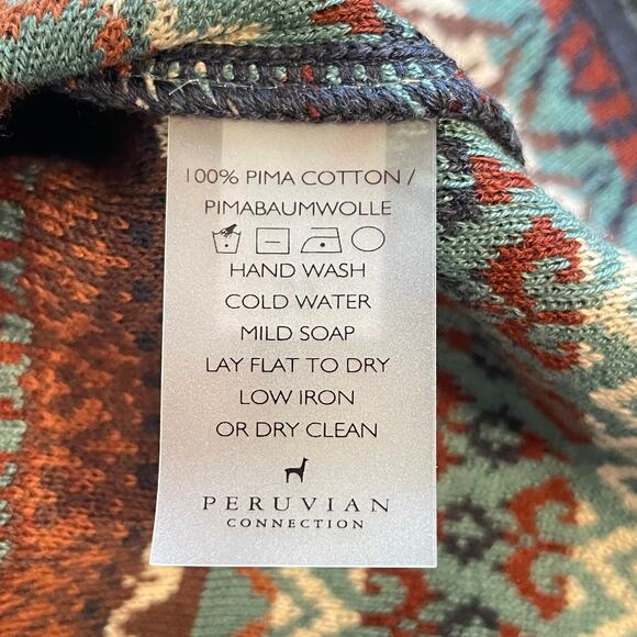 Peruvian Connection Zenima Sweater Dress Womens XL Fair Isle Espresso Multicolor - Picture 7 of 9